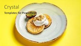  Presentation with art craft - Colorful presentation theme enhanced with pineapple-slices-with-maracuya-sauce backdrop and a yellow colored foreground