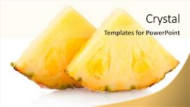  Presentation with pineapple - Colorful presentation design enhanced with pineapple slices backdrop and a blonde colored foreground