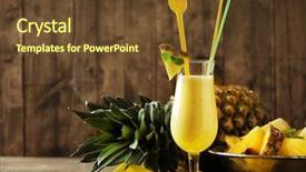  Presentation with pineapple - Presentation theme with pineapple smoothie in cocktail glass background and a tawny brown colored foreground