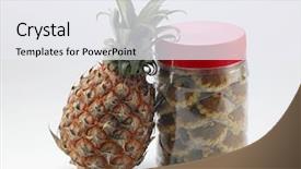  Presentation with pineapple - Cool new theme with pineapple tart in jar backdrop and a sky blue colored foreground