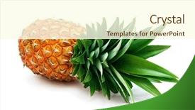 Presentation with pineapple - Cool new PPT theme with ananas - pineapple with fresh green leaves backdrop and a cream colored foreground