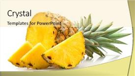  Presentation with pineapple - Colorful slide deck enhanced with back view of automobile in sales salon backdrop and a light blue colored foreground