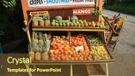  Presentation with maui - PPT layouts featuring pineapples and other fruits background and a tawny brown colored foreground