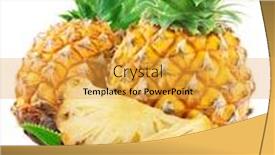  Presentation with pineapple - Presentation theme consisting of pineapples-with-leaves-and-pineapple background and a yellow colored foreground