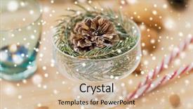  Presentation with christmas candy - Beautiful slides featuring pinecones - christmas and winter holidays concept backdrop and a soft green colored foreground