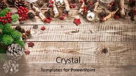  Presentation with christmas cars - Amazing presentation design having pinecones - christmas card with firtree pinecone backdrop and a coral colored foreground