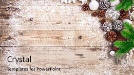  Presentation with christmas card - Slide set featuring pinecones - christmas festive background with pinecone background and a lemonade colored foreground