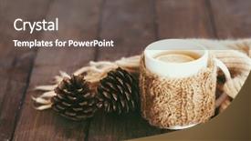  Presentation with pinecones - Presentation theme having pinecones - cup of hot tea background and a dark gray colored foreground