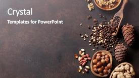  Presentation with nuts - Cool new presentation with pinecones - various nuts on stone table backdrop and a gray colored foreground