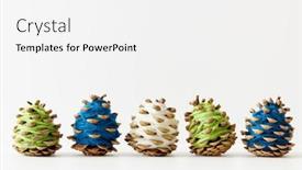  Presentation with pinecones - Beautiful slides featuring pinecones-wrapped-in-colorful-yarn backdrop and a white colored foreground