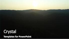  Presentation with mountain view california - Slide set with pinetree forest on beautiful sunrise background and a black colored foreground