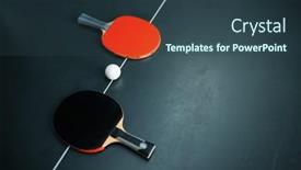  Presentation with top view - Presentation theme with ping-pong-ball-and-rackets background and a ocean colored foreground
