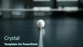  Presentation with nobody - Cool new PPT theme with ping-pong-ball-on-white backdrop and a tawny brown colored foreground