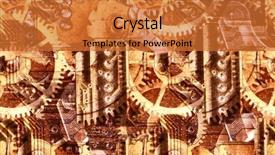  Presentation with industrial textile industry yarn spools - PPT theme with pinion - abstract industrial seamless background background and a red colored foreground