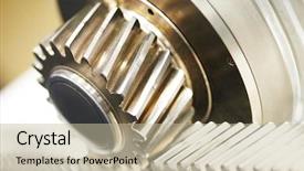  Presentation with automatic gear stick transmission - Presentation design featuring pinion - gear connection for motion transmission background and a mint green colored foreground