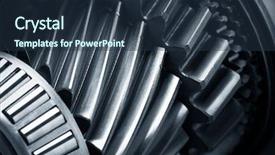  Presentation with gear wheels - Beautiful presentation theme featuring pinion - gear metal wheels close-up backdrop and a  colored foreground