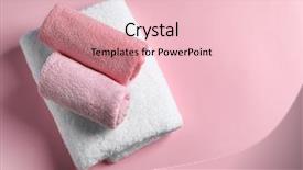 Presentation with color pink - Colorful slide set enhanced with pink - clean towels on color background backdrop and a lemonade colored foreground