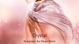  Presentation with flying - Slides enhanced with pink - fairy beautiful girl in blowing background and a coral colored foreground