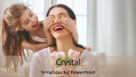  Presentation with mother child - Audience pleasing presentation theme consisting of pink - happy mother's day child daughter backdrop and a coral colored foreground