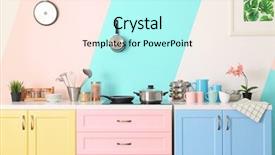  Presentation with kitchen - Cool new PPT layouts with pink - interior of modern kitchen backdrop and a cool aqua colored foreground