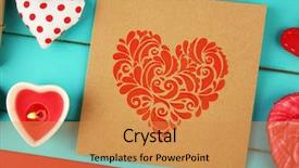  Presentation with cotton candy - PPT theme enhanced with cotton candy pink - valentine's day concept composition background and a  colored foreground