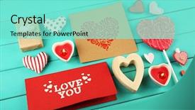  Presentation with valentine - Presentation design consisting of cotton candy pink - valentine's day concept composition background and a  colored foreground