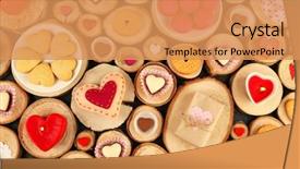  Presentation with cotton candy - Theme featuring cotton candy pink - valentine's day concept different hearts background and a coral colored foreground