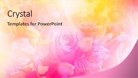  Presentation with color - Theme enhanced with pink abstractflower - beautiful flowers made with color background and a lemonade colored foreground