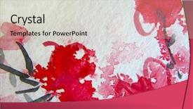  Presentation with cherry - Beautiful presentation featuring pink abstractflower - cherry blossoms watercolor 4 backdrop and a light gray colored foreground