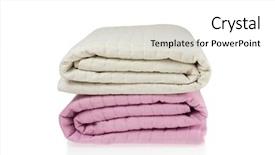  Presentation with pink 80s disco 3d illustration - PPT theme consisting of pink and beige bed covers background and a white colored foreground