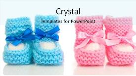  Presentation with pink blue - PPT theme featuring pink and blue baby boots background and a arctic colored foreground