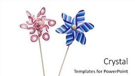  Presentation with pink blue - Cool new slides with pink and blue paper windmills backdrop and a white colored foreground