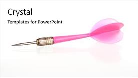  Presentation with pink white - PPT theme having pink and golden arrow isolated background and a white colored foreground