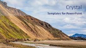  Presentation with green mountains - Presentation theme consisting of pink-and-green-rhyolite-mountains background and a lemonade colored foreground