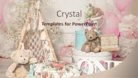  Presentation with 1st birthday - Presentation theme with pink-and-white-decoration background and a lemonade colored foreground