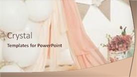  Presentation with 1st birthday - Presentation consisting of pink-and-white-decoration background and a lemonade colored foreground