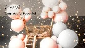  Presentation with 1st birthday - Presentation featuring pink-and-white-decoration background and a mint green colored foreground