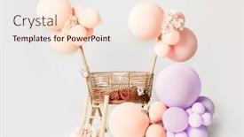  Presentation with 1st birthday - Presentation theme enhanced with pink-and-white-decoration background and a lemonade colored foreground