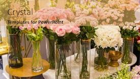 Presentation with pink wedding - Audience pleasing PPT theme consisting of pink-and-white-flowers backdrop and a yellow colored foreground