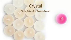  Presentation with white candles - Beautiful PPT theme featuring pink and white small candles backdrop and a lemonade colored foreground