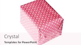  Presentation with text box - Presentation design featuring pink-and-white-spotted-gift background and a lemonade colored foreground