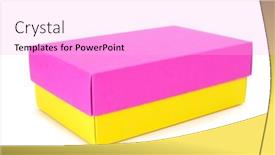  Presentation with pink white - PPT theme featuring pink-and-yellow-box background and a lavender colored foreground