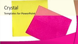  Presentation with yellow paper - Presentation theme enhanced with pink and yellow paper notes background and a blonde colored foreground