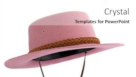  Presentation with australian bush - Slide set having pink australian bush hat isolated on white background and a white colored foreground