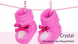  Presentation with pink and blue acrylic spread - Beautiful presentation theme featuring pink baby booties blue isolated backdrop and a coral colored foreground