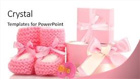  Presentation with boot camp boots - Presentation design enhanced with pink baby boots pacifier background and a white colored foreground