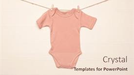  Presentation with baby clothes - Presentation design with pink-baby-grow-hanging background and a lemonade colored foreground