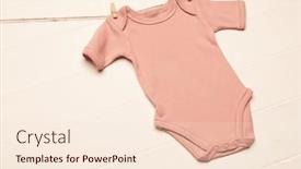  Presentation with baby clothes - Presentation theme consisting of pink-baby-grow-hanging background and a lemonade colored foreground