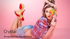  Presentation with lollipop - Slide deck consisting of pink background beauty fashion background and a coral colored foreground