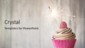  Presentation with cupcake - Cool new presentation theme with pink background birthday - cupcake decorated with chocolate buttercream backdrop and a lemonade colored foreground